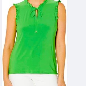 Tommy Hilfiger XL Orange Sleveless Ruffle Front Shirt